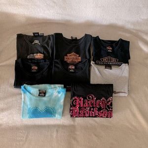 8 Harley Davidson Ladies Tops 3 M, 2 L, 1 XL, 2 Unknown Sizes